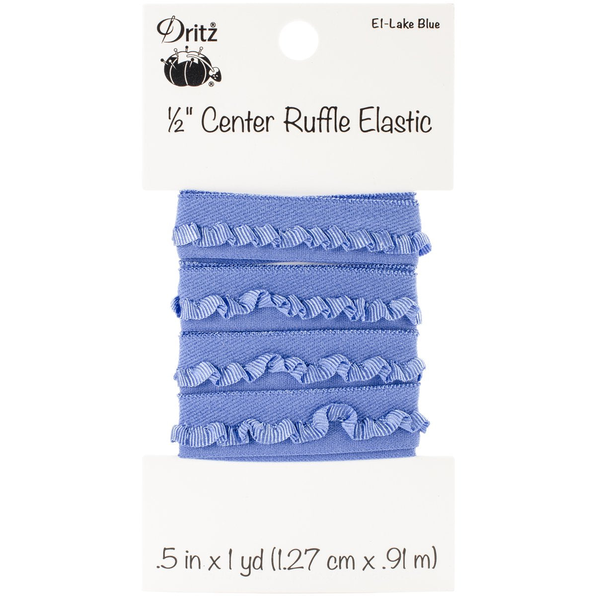 Dritz 1/2 Center Ruffle Elastic Ribbon 1yd in Lake Blue –  the-surgeon's-knots